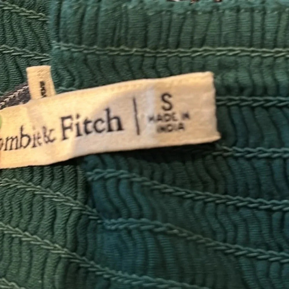 Abercrombie olive green chiffon puff long sleeve blouse Sz S - Picture 8 of 16